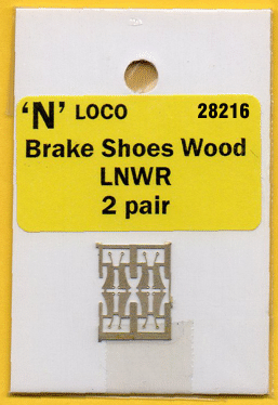 Wood loco brake shoes n gauge