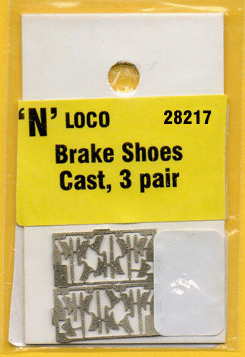 Locomotive brake shoes N gauge