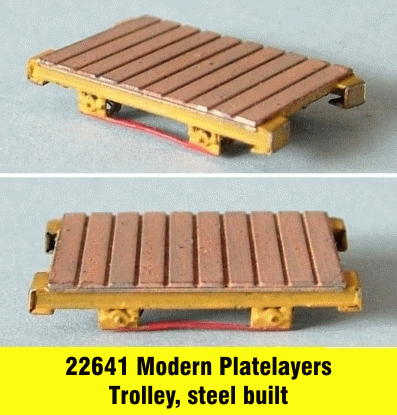 Steel built plate layers trolley N gauge