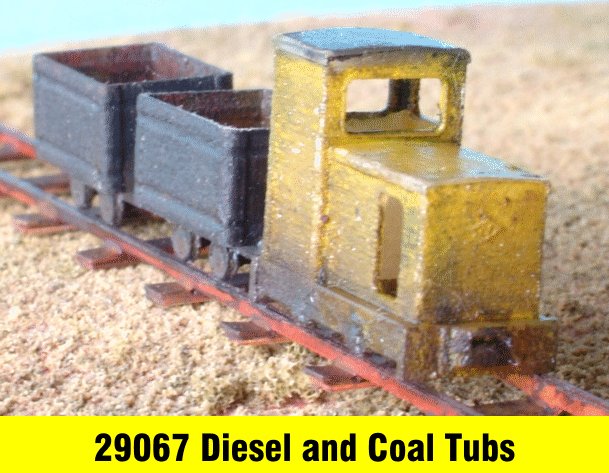 Diesel and coal tubs N narrow gauge