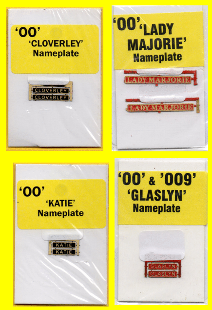 Industrial nameplates for a OO9 loco
