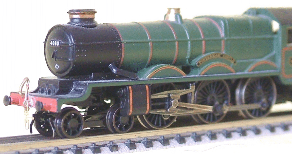 N Brass loco bogie fitted to a Farish Castle 4-6-0