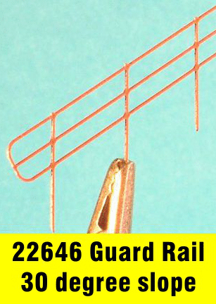 Tubular Guard Rails on a slope for steps N gauge