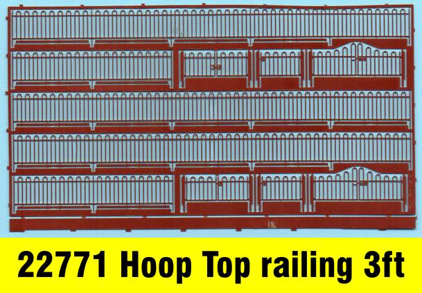 Hoop Top Railings with gates 3ft N gauge